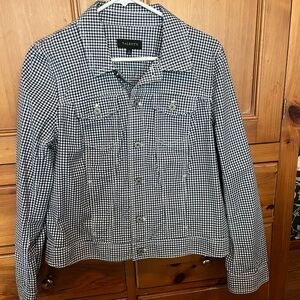 Talbots Women's Navy and White Gingham Jacket